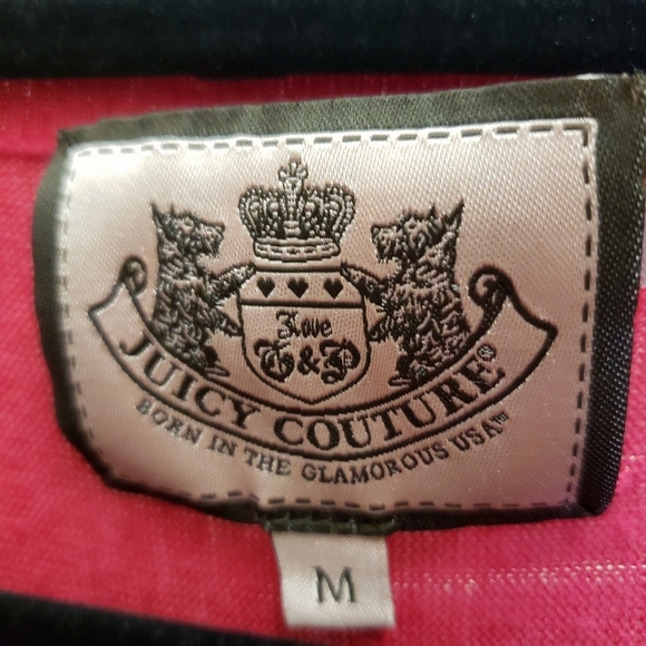 Juicy Couture Cardigan Pink Red V-neck Sweater Gold Buttons Sweater M - Picture 7 of 16